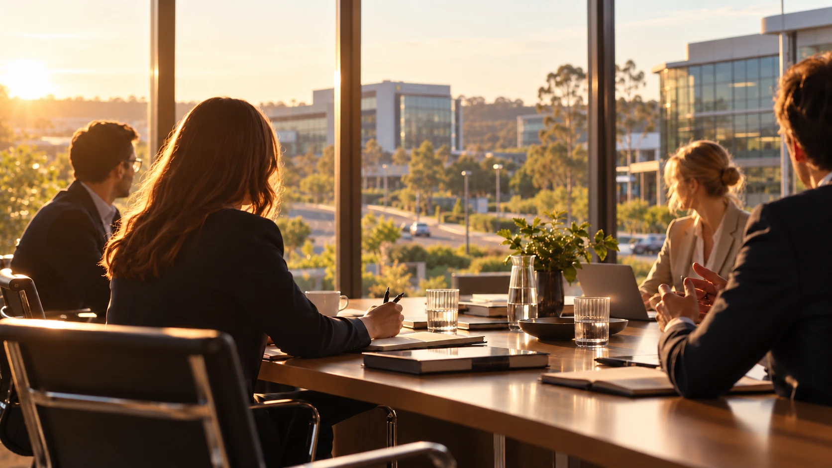 Professionals meeting around a table